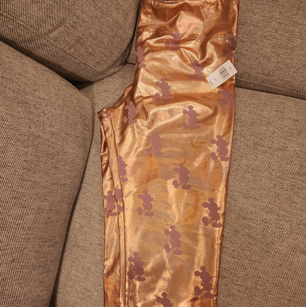 Disneyland Rose Gold Mickey Mouse Leggings Brand New With Tags Size Large